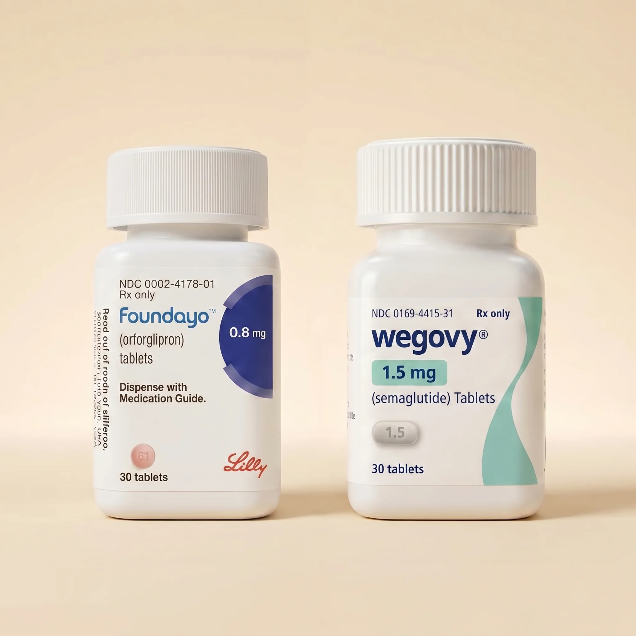 Wegovy and Foundayo bottles