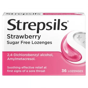 Strepsils Strawberry S/F 36 Lozenges