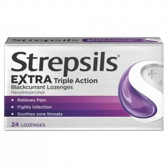 Strepsils Extra-Strength - Blackcurrant 24 Lozenges