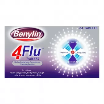 Benylin 4 Flu Tablets - 24 Tablets