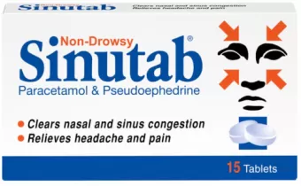 Sinutab Non-Drowsy Congestion Relief – 15 Tablets