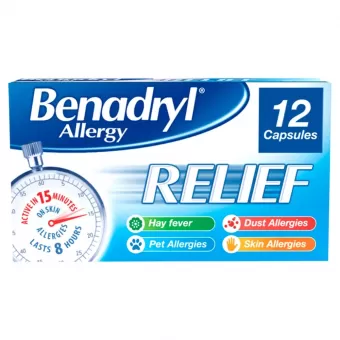 Benadryl Allergy Relief Capsules - 12 Capsules
