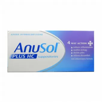 Anusol Plus HC Suppositories - 12 Suppositories