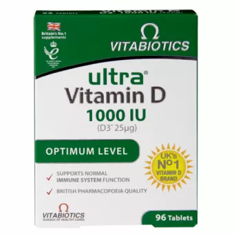 Vitabiotics Ultra Vitamin D3 – 1000IU (25mcg) 96 Tablets